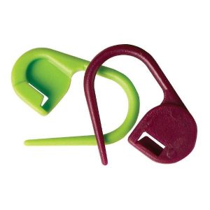 Маркер для вязания "Булавка", пластик, зеленый/бордовый, 30шт в упаковке